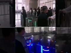 Rào cản xoay dành cho người đi bộ Cửa quay bằng thép không gỉ SUS304 với đầu đọc RFID